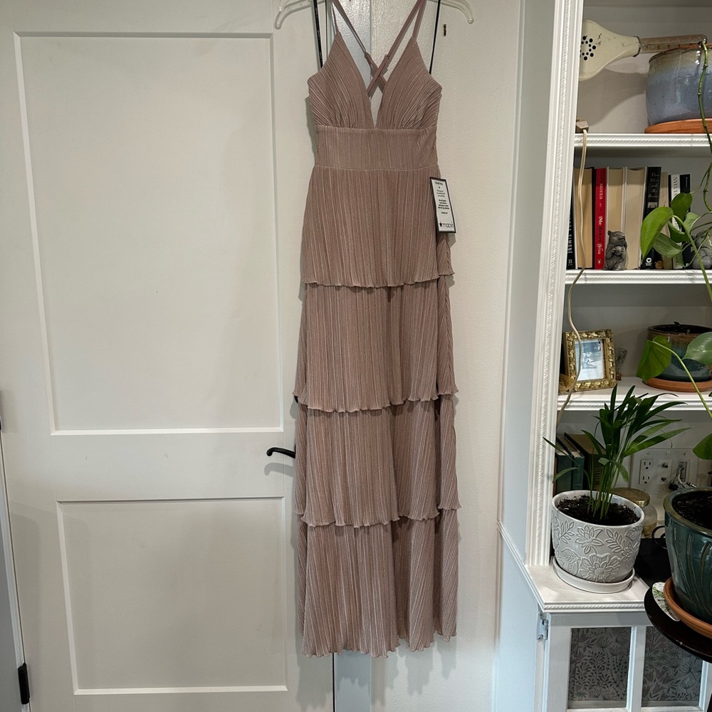 Speechless Blush Tiered Maxi Dress